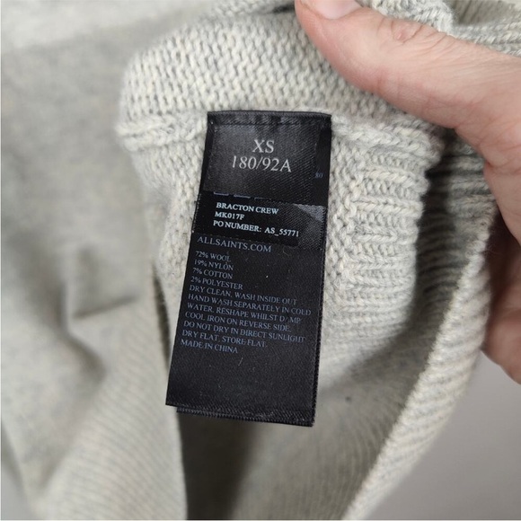 All Saints Light Gray Crewneck Sweater - Picture 3 of 3